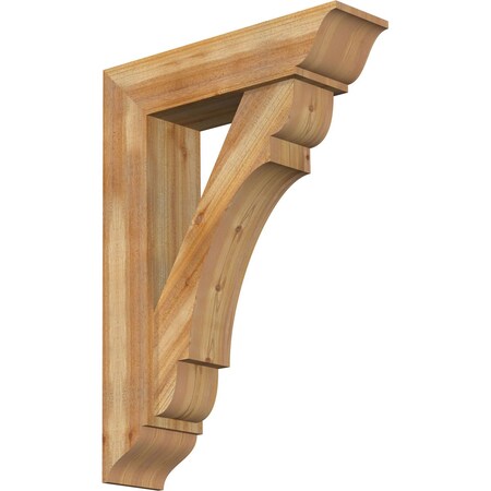 Olympic Traditional Rough Sawn Bracket W/ Offset Brace, Western Red Cedar, 8W X 30D X 42H